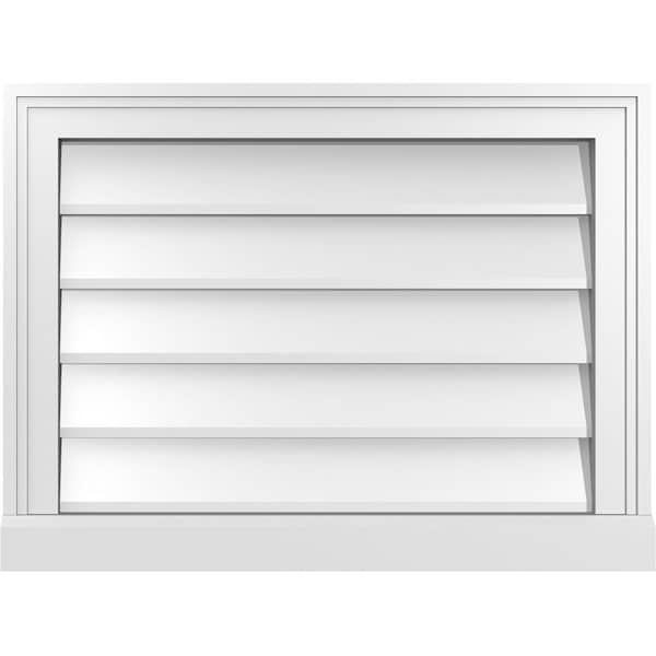Ekena Millwork Vertical Surface Mount PVC Gable Vent w/ 2"W x 2"H , Brickmould Sill Frame, 24"W x 18"H GVPVE24X1803SN - main